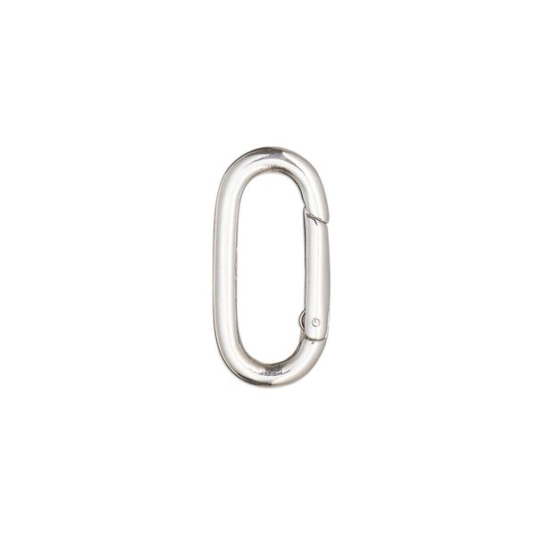 Clasp self-closing hook 1pkg1 sterling silver 20x10mm oval image number 0