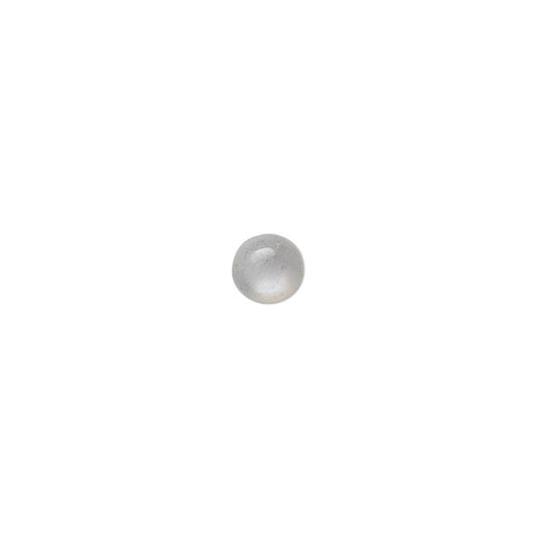 Silver moonstone 1pkg10, hand-cut calibrated round cab natural B grade, 5mm image number 0