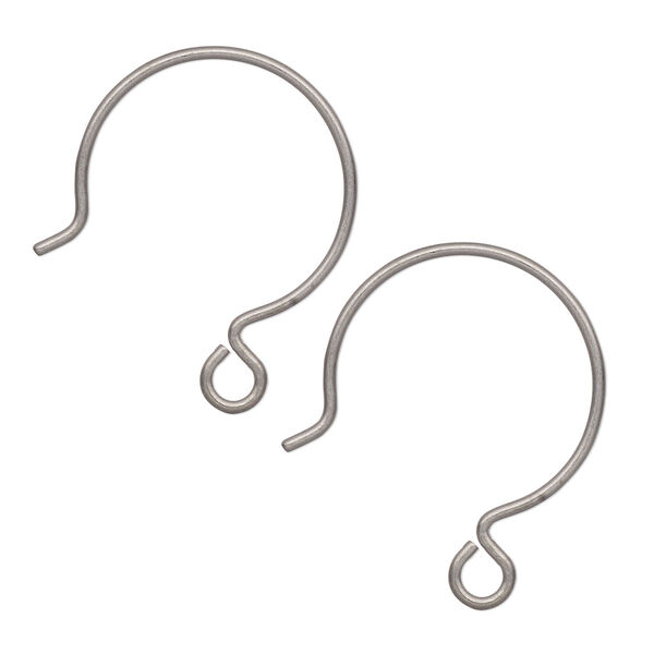 Ear wire, niobium, 21.5mm French hook with open loop, 20 gauge. Sold per pkg of 50 pairs. image number 0