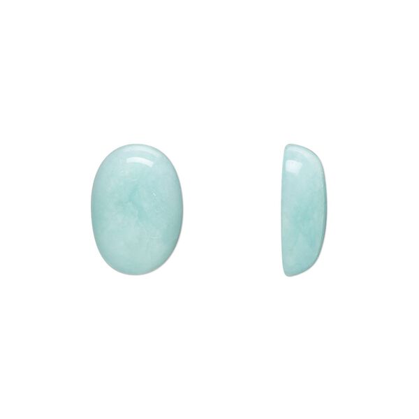 Amazonite 1pkg1, oval cab natural calibrated 14x10mm image number 0