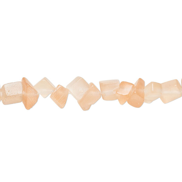 Bead, cat's eye glass (fiber optic glass), orange-brown, small chip. Sold per 32-inch strand. image number 0