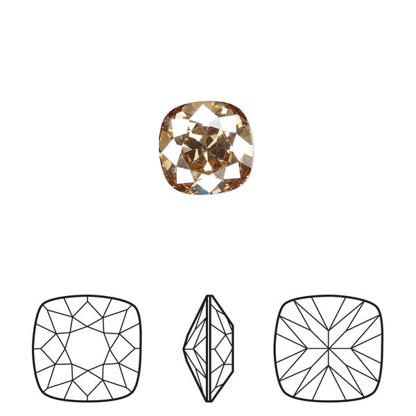 Fancy stone 6pk crystal golden shadow foil back, Crystal Passions® 10mm cushion 4470 image number 0