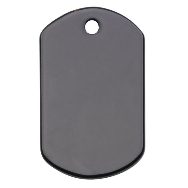 Focal, black onyx (dyed), 42x25mm dog tag, B grade, Mohs hardness 6-1/2 to 7. Sold individually. image number 0