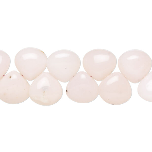 Pink opal 1pkg1, hand-cut top-drilled puffed teardrop bead natural 8 inch 8-12mm image number 0