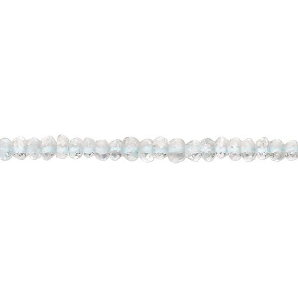 Goshenite 1pkg1, hand-cut faceted rondelle bead natural 13 inch 3x2mm-4x3mm image number 0