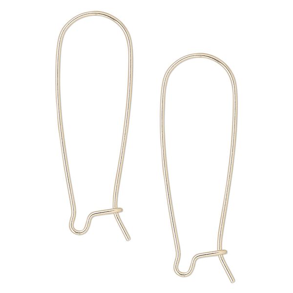 Ear wire kidney 1pkg2 14Kt gold-filled, 34mm / open loop, 20 gauge 1 pair image number 0