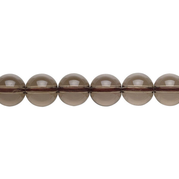 Smoky quartz 1pkg1, round bead 15.5-16 inch 8mm image number 0