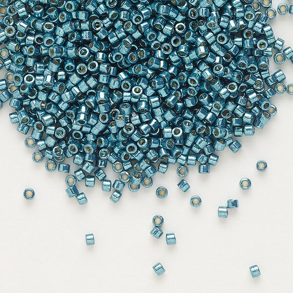 Seed bead, Delica®, glass, pkg/250g, #11 round, Duracoat® opaque galvanized dark seafoam (DB-1847). image number 0