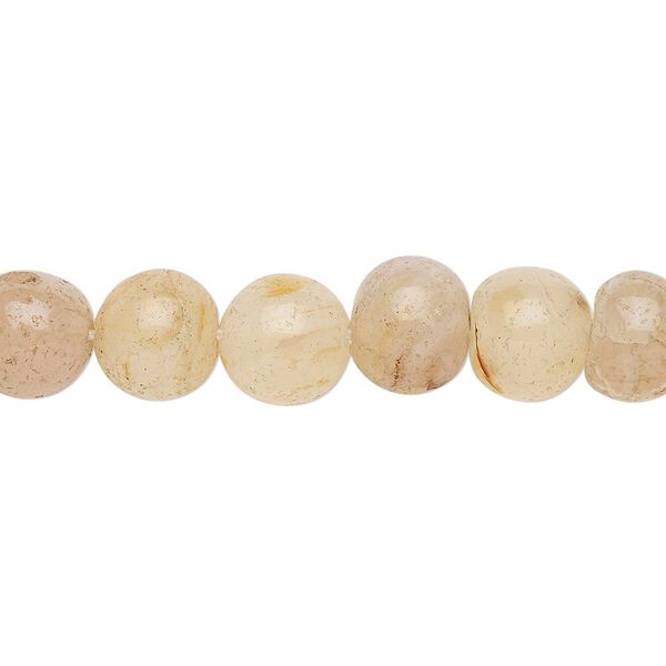 Bead, carnelian (dyed / heated), light, medium to large pebble, Mohs hardness 6-1/2 to 7. Sold per 13-inch strand. image number 0