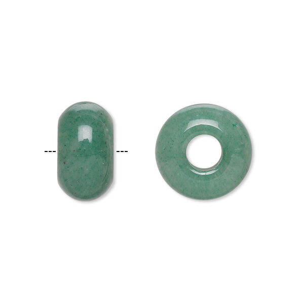 Green aventurine 1pkg2, rondelle bead natural B grade, 14x8mm Dione® image number 0
