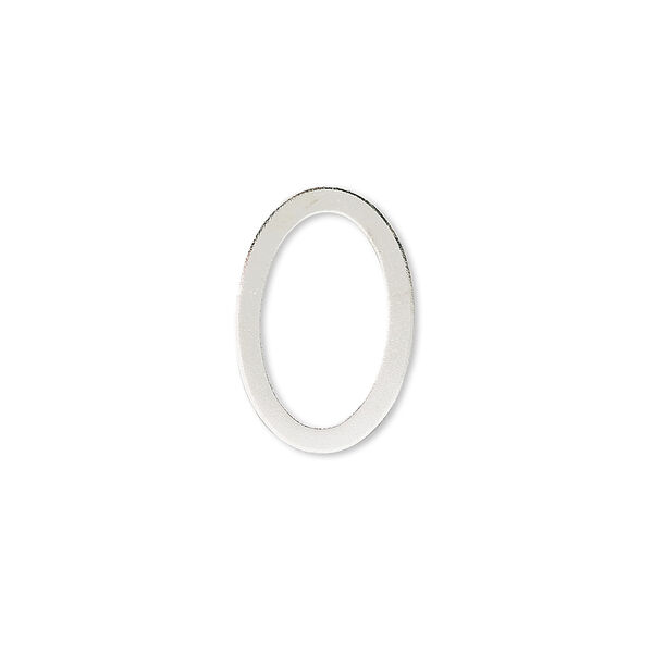 Component, silver-plated brass, 18x12mm open oval. Sold per pkg of 10. image number 0