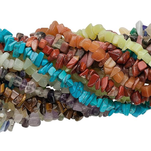 Multi-gemstone 1pkg10, chip bead 34 to 36 inch mix large image number 0