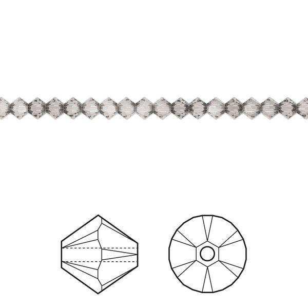 Bead 144pk greige, Crystal Passions® 3mm bicone 5328 image number 0