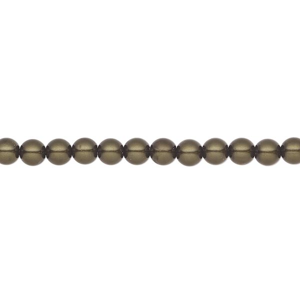 Pearl 600pk dark green, Preciosa Czech crystal 4mm round image number 0