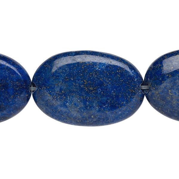Lapis lazuli 1pkg1, flat oval bead 8 inch 30x20mm image number 0