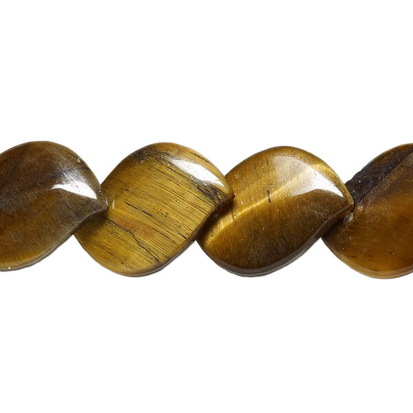 Tigereye 1pkg1, lentil-drilled leaf bead natural 15.5-16 inch 18x13mm image number 0