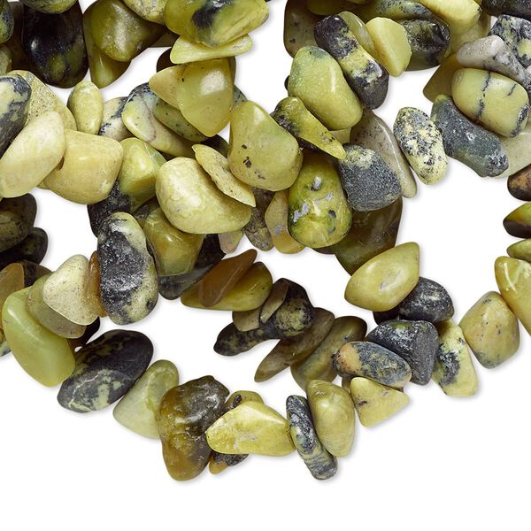 Yellow "turquoise" (serpentine with quartz) 1pkg1, chip bead natural 34 inch small to extra-large image number 0
