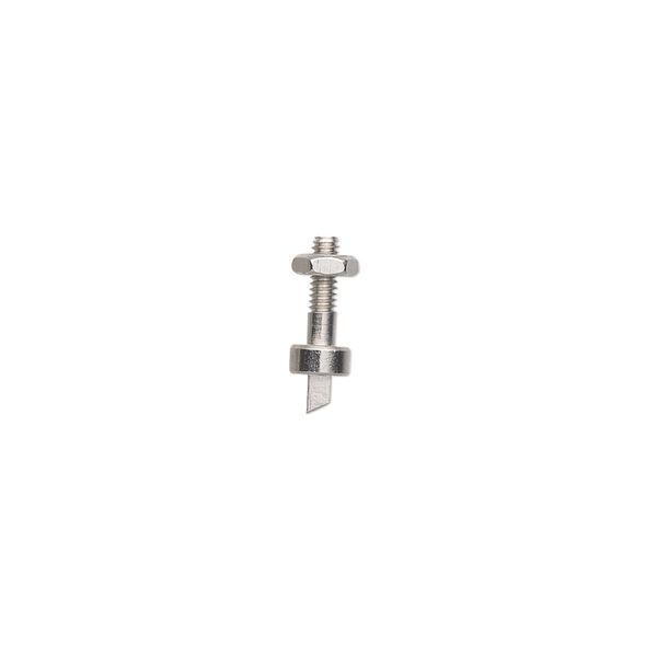 Replacement pin, EUROTOOL®, tempered steel, silver and grey, 1.5mm square punch. Sold per pkg of 5. image number 0