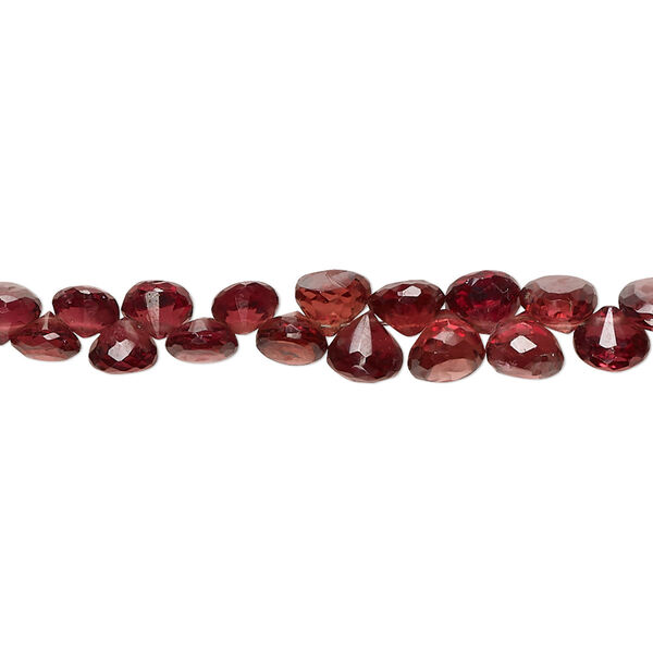 Bead, rhodolite garnet and garnet (natural), 5x3mm-6x4mm hand-cut top-drilled faceted teardrop with 0.4-1.4mm hole, B grade, Mohs hardness 7 to 7-1/2. Sold per 8-1/2 inch strand. image number 0
