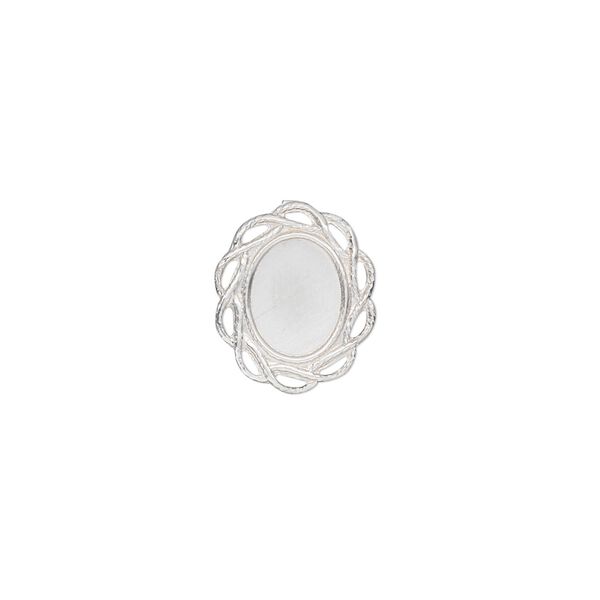 Component, sterling silver, 14x12mm oval with 8x6mm oval setting and closed back. Sold individually. image number 0