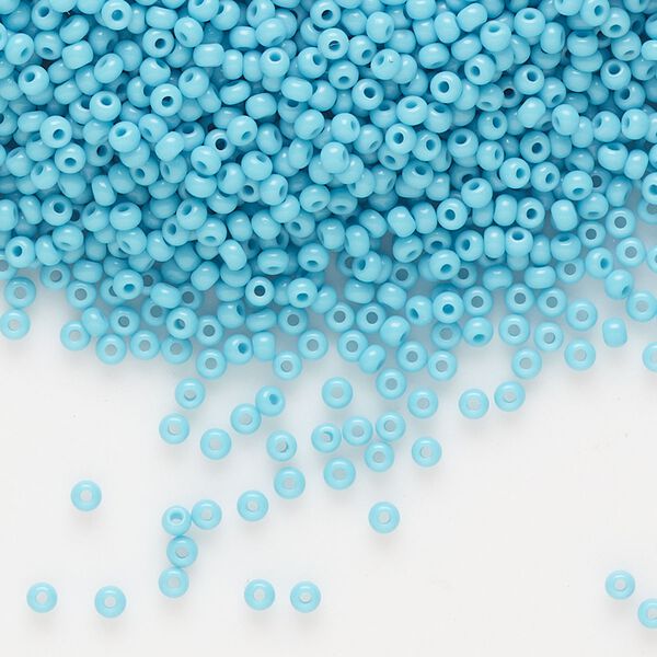 Seed bead, Preciosa Ornela Czech glass, pkg/50g, #11 rocaille, opaque turquoise blue, (63030). image number 0