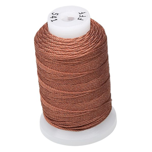 Thread, Purely Silk™, 3-ply, brown, size FFF. Sold per 92-yard spool. image number 0
