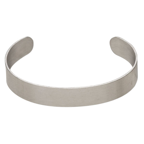 Bracelet, cuff, stainless steel, 10mm wide, adjustable from 6-1/2 to 7 inches. Sold individually. image number 0