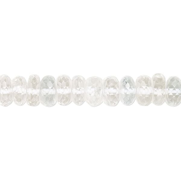White topaz / sky blue topaz 1pkg1, hand-cut micro-faceted rondelle bead 8 inch 7x3mm-8x4mm image number 0