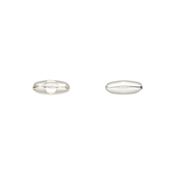 Ball chain connector, sterling silver, 9x3mm, fits 1.8-2.5mm ball chain. Sold per pkg of 2. image number 0