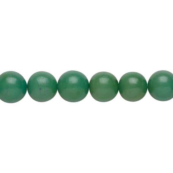 Bead, nut (dyed), green, 7-9mm hand-cut round. Sold per 15-1/2" to 16" strand. image number 0