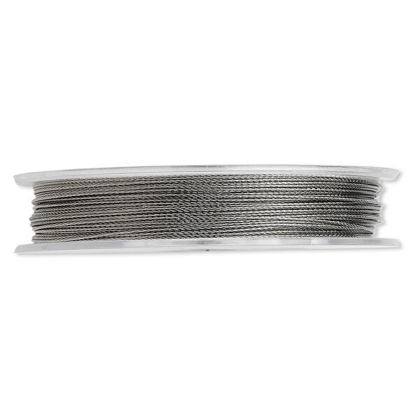 Beading wire, Tigertail™, nylon-coated stainless steel, clear, 3 strand, 0.015-inch diameter. Sold per 30-foot spool. image number 0
