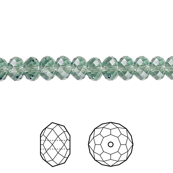 Bead 360pk erinite, Swarovski® 6x4mm rondelle 5040 image number 0