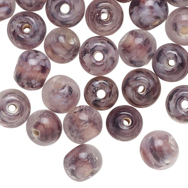 Bead, lampworked glass, translucent purple, 9x8mm rondelle. Sold per 2-ounce pkg of approximately 65 beads. image number 0