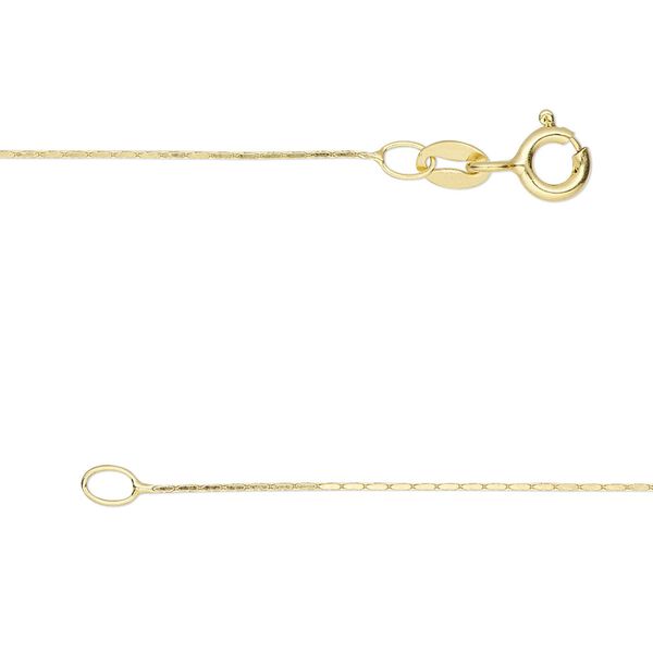 Chain, Gossamer™, "vermeil," 0.5mm square cable, 20 inches with springring clasp. Sold individually. image number 0