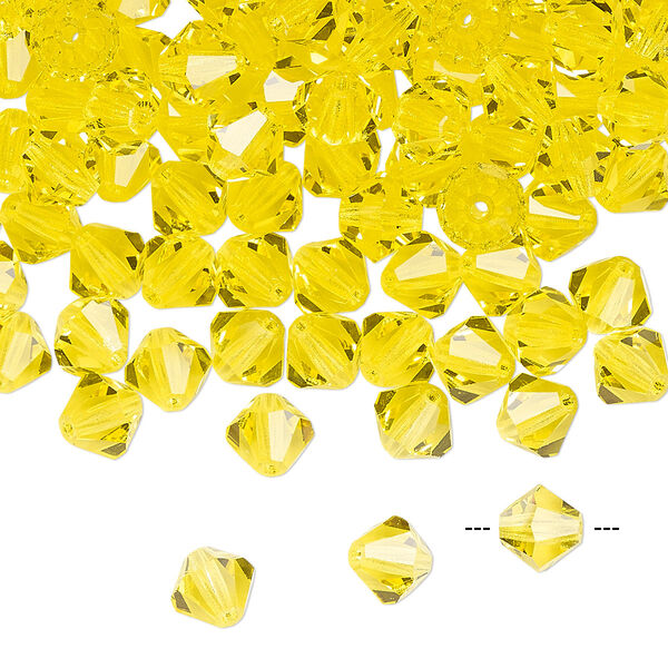 Bead 24pk citrine, Preciosa Czech crystal 6mm bicone image number 0
