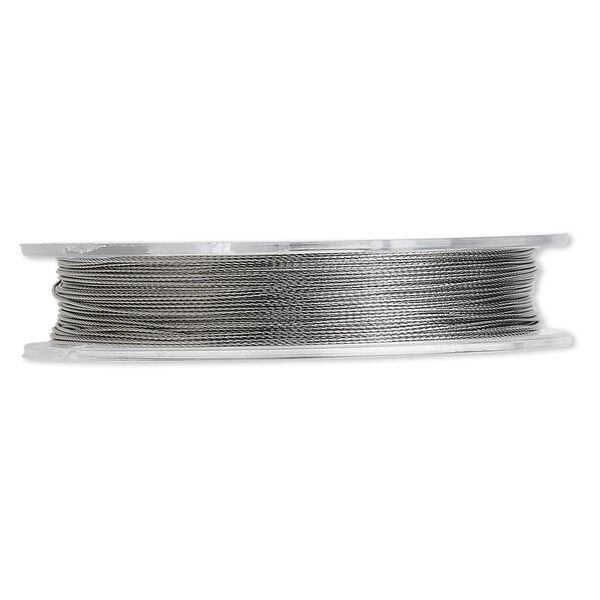 Beading wire, Tigertail™, nylon-coated stainless steel, clear, 3 strand, 0.012-inch diameter. Sold per 30-foot spool. image number 0