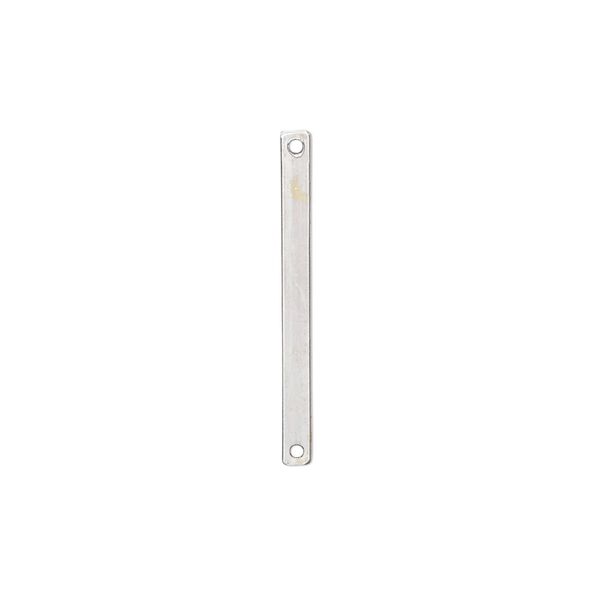 Link, sterling silver, 25x2mm smooth bar. Sold per pkg of 6. image number 0