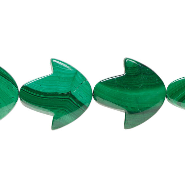Malachite 1pkg1, puffed leaf bead natural 7 inch 14x13mm-20x18mm image number 0