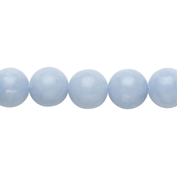 Bead, angelite (natural), 10mm round, B grade, Mohs hardness 3 to 3-1/2. Sold per 8-inch strand, approximately 20 beads. image number 0