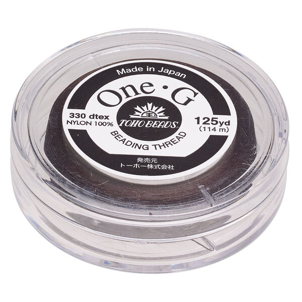 Thread, TOHO BEADS®, One-G™, nylon, brown, size 0. Sold per 50-yard spool. image number 0