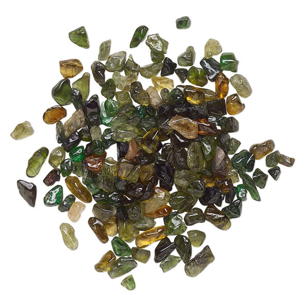 Green tourmaline 1pkg1, undrilled inlay chip natural 10g mini image number 0