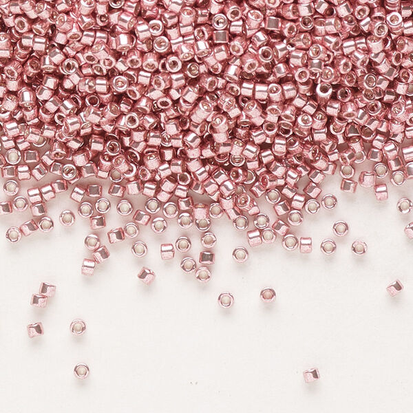 Seed bead, Delica®, glass, pkg/50g, #11 round, opaque galvanized pink blush (DB-0435). image number 0