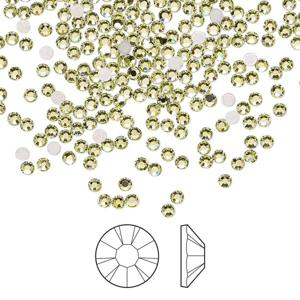 Flat back 1440pk limecicle foil back, Preciosa MAXIMA Czech crystal hotfix rhinestone 1.9-2.1mm chaton rose round SS6 image number 0