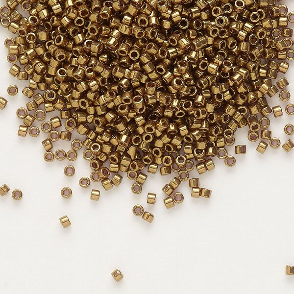 Seed bead, Delica®, glass, pkg/7.5g, #11 round, opaque metallic dark bronze (DB-0022). image number 0