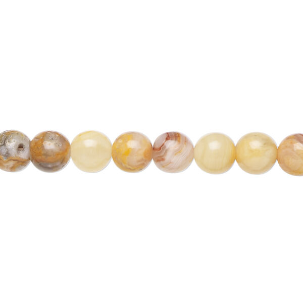 Crazy lace agate 1pkg1, round bead natural 15.5-16 inch 6mm image number 0
