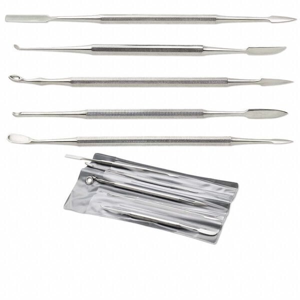 Clay carving tool, stainless steel, 6-1/4 to 6-3/4 inches. Sold per 5-piece set. image number 0