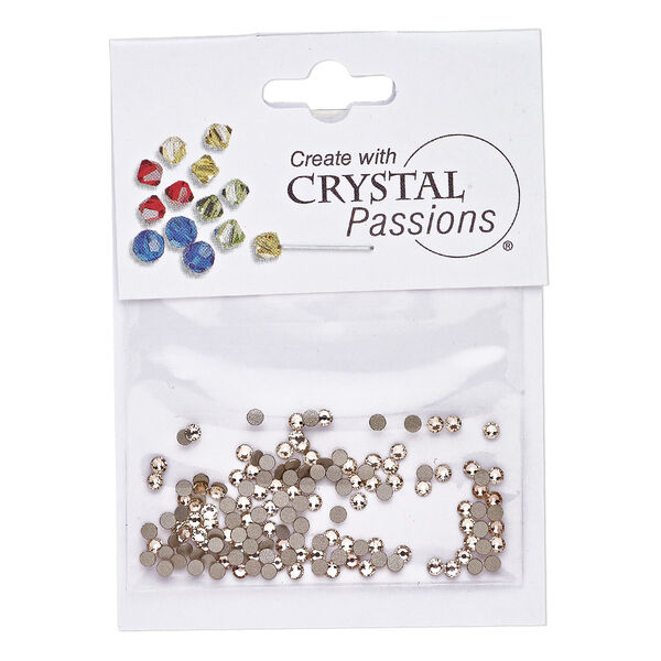 Flat back 144pk silk foil back, Crystal Passions® 2.1-2.3mm rose round SS7 2058 image number 0