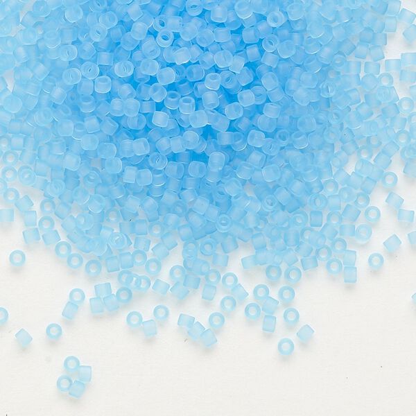 Seed bead, Delica®, glass, pkg/50g, #11 round, translucent matte aqua (DB-0747). image number 0