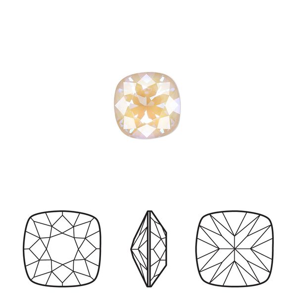 Fancy stone 2pk crystal ivory cream DeLite, Crystal Passions® 10mm cushion 4470 image number 0