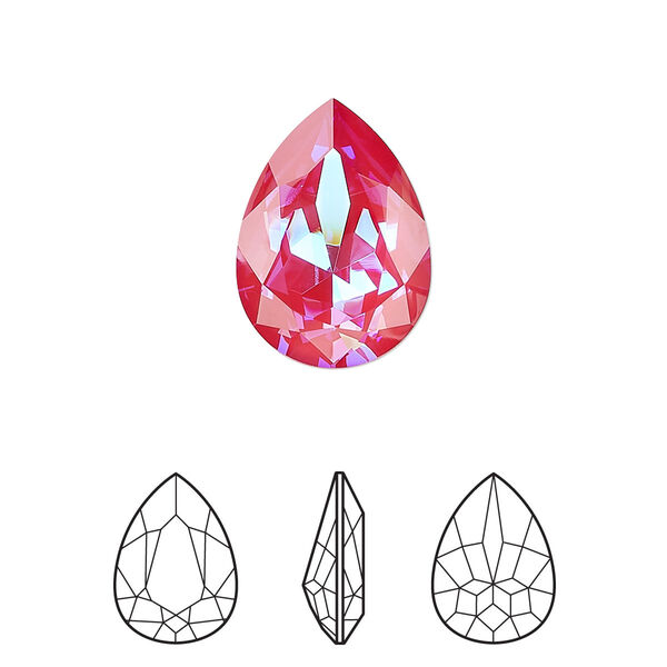 Fancy stone 1pk crystal royal red DeLite, Crystal Passions® 18x13mm pear 4320 image number 0